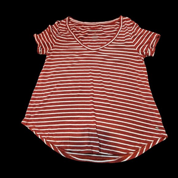 American Eagle Soft & Sexy Striped Tee – Size XS – V-Neck Short Sleeve - Picture 1 of 3